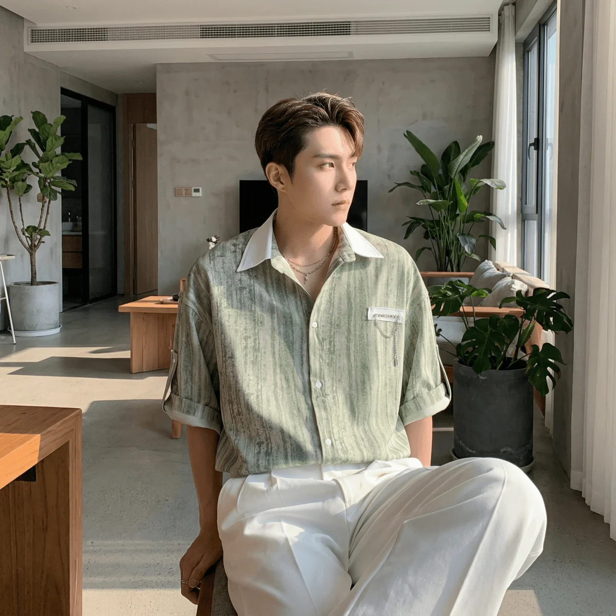 GS No. 264 Cropped-sleeves Shirt