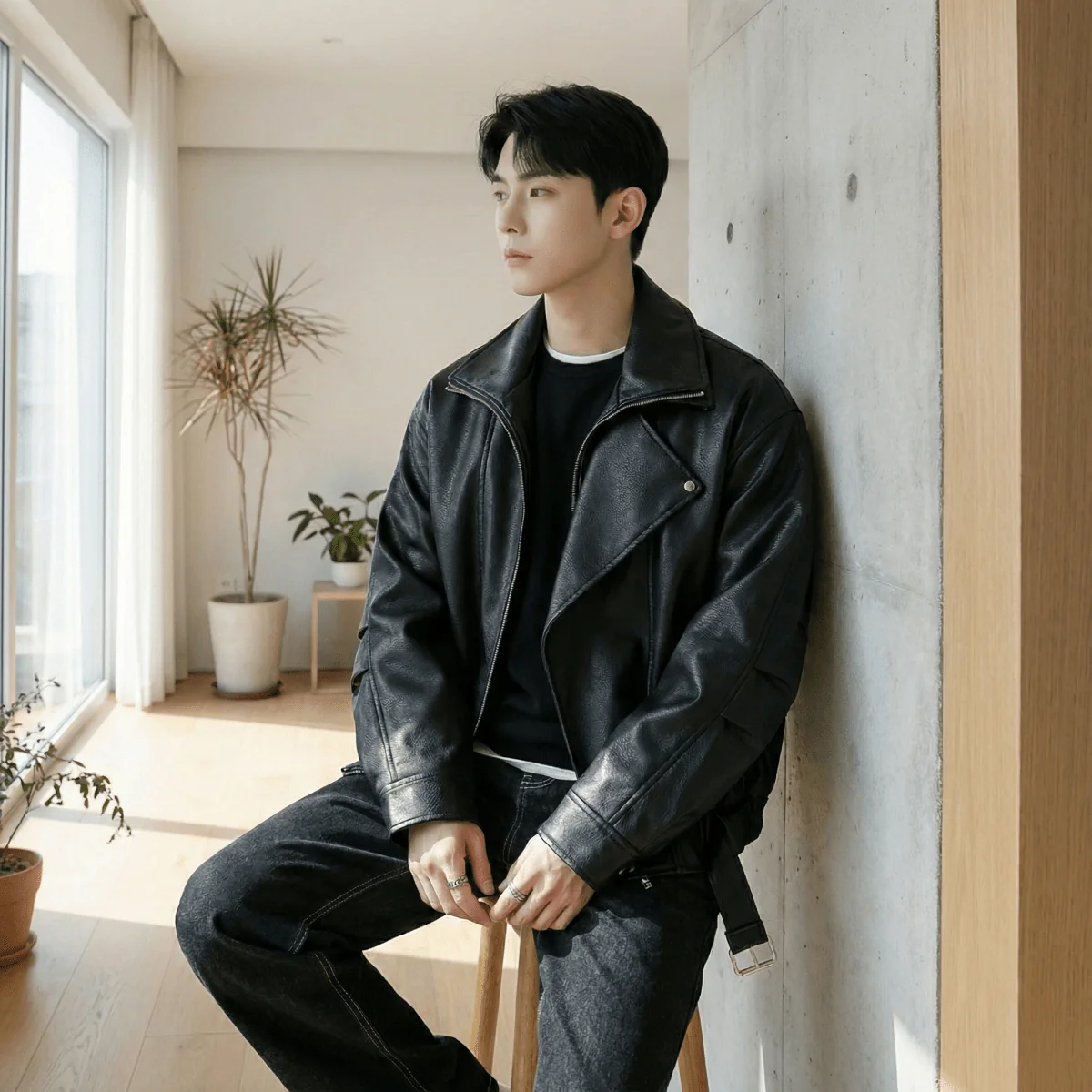 GS No. 319 Biker Leather Jacket - Image 2