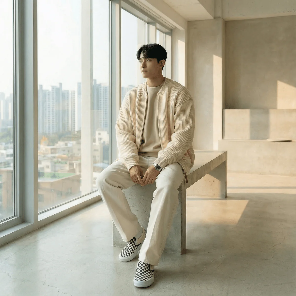 GS No. 84 Knitted Zip-up Cardigan