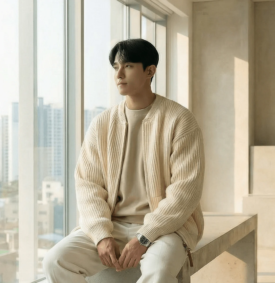 GS No. 84 Knitted Zip-up Cardigan - Image 3