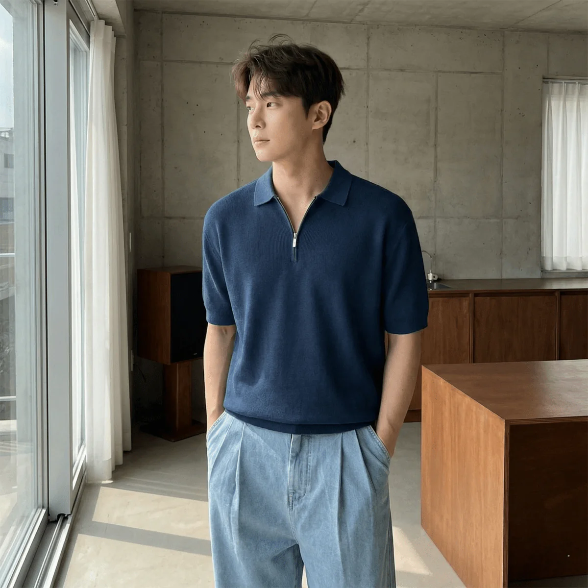GS No. 95 Knit Quarter-zip Polo